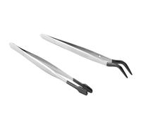 Katnetoly 2 Pezzi di Pinzette con Punta nel Gomma per Laboratorio Artigianale Pinzette per Hobby Industriali Pinze Gioielli Timbro Scatola di Plastica 15 Cm