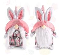 Katnetoly 2 Pezzi Gnomi Coniglietto Coniglio Gnomo Pasquale Elfo Nano Decorazioni per la Casa per Le Vacanze Decorazione Primaverile Pasquale Statuetta da Collezione Durevole 22 X 11 X 6 cm