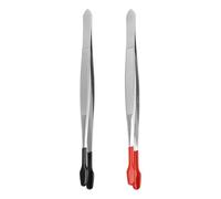 Katnetoly 2 Pezzi Pinzette con Punta in Gomma Pinzette con Punta Morbida Rivestita in PVC Morbido Punta Piatta Lab Industriale Hobby Pinzette Artigianali Strumenti