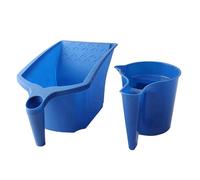Katnetoly 2 Pezzi Rullo Pennello Contenitore Materiale Costruzione Comoda Vassoio Plastica Blu Set di Utensili per Pittura