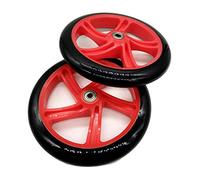 Katnetoly 2 Pezzi Ruota Scooter 200 Mm Materiale PU Spessore Ruota 30 Mm ABEC-7 Cuscinetto Accessori Scooter,Rosso