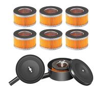 Katnetoly 2 Pezzi Silenziatore per Compressore D'Aria con 6 Pezzi Elementi Filtranti per Aspirazione Compressore D'Aria, Accessori Silenziatore Acustico