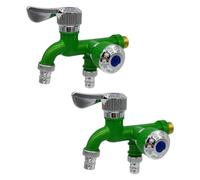 Katnetoly 2 Pezzi Splitter per Rubinetto A 2 Vie Splitter per Tubo da Giardino Splitter per Rubinetto 'Acqua, Rubinetto per Acqua A Doppio Rubinetto per Esterni, Verde