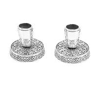 Katnetoly 2 Pezzi Vintage Rotondo Portapenne in Metallo Portapenne a Inserimento Portapenne D'Oca Supporto da Tavolo Penne a Immersione Base