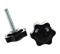 Katnetoly 2 PZ M6 X 30Mm Filettatura 32Mm Manopola di Bloccaggio Testa un Nera