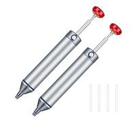 Katnetoly 2 Pz Manuale Aspirazione Stagno Pistola Intasamento Pompa Dissaldante In Alluminio Dispositivo di Aspirazione per Saldatura, Ugello di Aspirazione In Silicone Resistente al