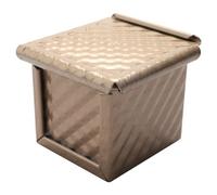 Katnetoly 2 Pz. Stampo per Pane Quadrato con Coperchio Stampo per Pane per Pullman con Coperchio Gold Antiaderente Mini Scatola per Pane A Cubetti D'Acqua