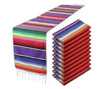 Katnetoly 2 Runner da Tavola Messicani Runner da Tavolo in Cotone con Frange Decorazioni Messicane 14 X 108 Pollici per Decorazioni di Nozze per Feste Messicane Tavolo da Pranzo per Picnic All'Aperto