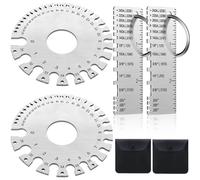 Katnetoly 2 Set di Misuratori di Spessore per Lamiere e Misuratori di Saldatura con Strumento di Misurazione del Calibro di Filo Rotondo A Doppia Faccia