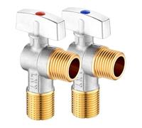 Katnetoly 2 Valvole A Sfera In per Ingresso Acqua Calda e Fredda da 20 Mm, Valvola di Arresto per Lavandino, Collegamento WC, Regolatore di Pressione 'Acqua