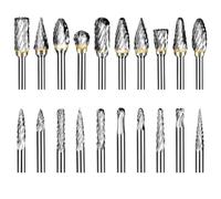 Katnetoly 20 Pezzi 1/8 di Pollice Gambo Carburo Set di Frese, Punte per Smerigliatrice In Carburo di Tungsteno per Rettifica Punte Intaglio del Legno Taglio Foratura