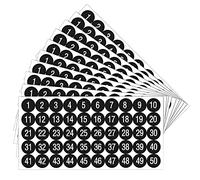 Katnetoly 20 Pezzi da 1 un 50 Numeri Numeri Consecutivi Decalcomania Autoadesiva da 1 Pollice per La Classificazione Dello Stoccaggio 'Inventario