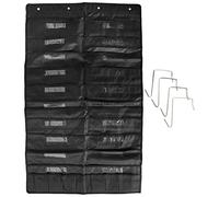 Katnetoly 20 Portadocumenti per Appendere Le Porte Tascabili con Etichetta Nome, Cartelle Tascabili Portaoggetti Da Parete Nere con 4 Ganci, Ideali per Uso nel Classe, un Casa o nel Ufficio