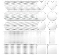 Katnetoly 200 Pezzi Acrilici Vuoti Ciondoli Acrilici Trasparenti Vuoti per Progetti Artigianali DIY