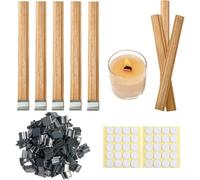 Katnetoly 200 Set di Candele in Legno A Doppio Strato di Candele da 5,1x0,5 Pollici per la Produzione di Candele, Candela in Legno