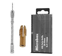 Katnetoly 21 Pezzi Perno Morsa Mano Spirale Trapano Mini Micro-Trapano Bits Impostato Indice Semi