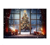 Katnetoly 210X150 cm Panno di Sfondo Natalizio Albero di Natale di Neve Decorazione per Feste Panno di Sfondo per Fotografia per Bambini, B Resistente e Facile da Usare
