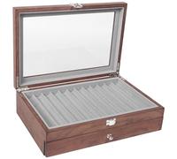 Katnetoly 23 Grid Walnut Pen Storage Case Luxury 2 Layer Pen Display Organizer Trasparente Window Fountain Box Pen-Collection
