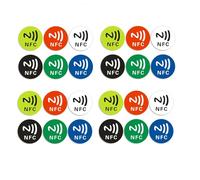 Katnetoly 24 Pezzi NFC Ntag213 Adesivo di Etichetta Universale RFID Token Patrol 13.56MHz PVC Multicolore+Adesivo Autoadesivo per Scorciatoie ETC NFC Stickers