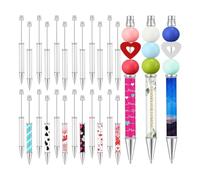 Katnetoly 24 Pz Penne A Sfera con Perline A Sublimazione Penne A Inchiostro Nero Metallizzato Penne A Sfera A Trasferimento Termico Fai-Da-Te Materiale Scolastico Facile da Installare Facile da Usare