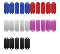 Katnetoly 25 Pezzi Grezzi per Incisione In Alluminio Forniture per Incisione Rettangolare In Alluminio Forniture per Incisione Rettangolare con 2 Fori (5 Colori)