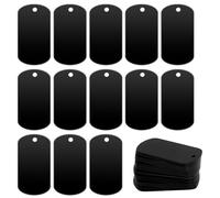 Katnetoly 25 Pezzi Grezzi per Stampaggio Metallo Neri per Stampaggio, Grezzi per Incisione Grezzi per Stampaggio Alluminio Targhetta per Cani Vuota Durevole Facile Installazione