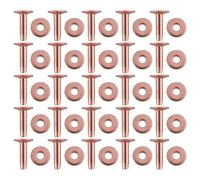 Katnetoly 25 Set di Rondelle per Rivetti nel Rame, Chiusura con Rivetto nel Rame Lungo 15/32 Pollici, per Cinture nel Pelle Forniture Artigianali DIY