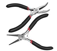 Katnetoly 2Pack Pinze A Becchi A Catena Piegata e Pinze A Becchi Tondi per Lavori e Riparazioni, Forniture per la Produzione di Gioielli
