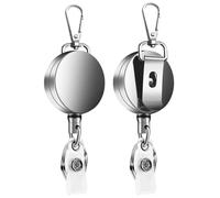 Katnetoly 2Pcs un Scomparsa ID Badge Cordino Nome Tag Porta Carte di Credito Clip da Cintura con Bobina