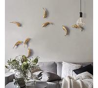 Katnetoly 2Pezzi Resina Carpa Pesce Dorato Appeso a Parete Ornamento personalità Pesce Figurine per la Casa Ristorante Sfondo Decorazione della Parete