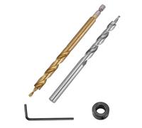 Katnetoly 2Pz 1/4 Pollici Punta Esagonale con Foro Esagonale Punta per Trapano 3/8 (9.5Mm) Punta Elicoidale di Ricambiocon Collare di Arresto di Profondità per Foratura Manuale