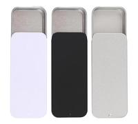 Katnetoly 3 Contenitori In con Coperchio Scorrevole In Metallo, 3,14 X 1,33 X 0,47 Pollici, Contenitori In Portatili, Contenitori Vuoti Rettangolari