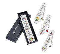 Katnetoly 3 PCS Regali di Ringraziamento per Insegnanti, Segnalibro per Insegnanti In Acciaio Inossidabile per Regalo di Laurea, Pensionamento, Compleanno