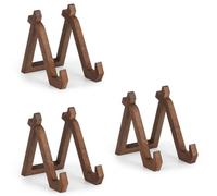 Katnetoly 3 PCS Supporto di Visualizzazione Porta Piatti in Legno, 6 Pollici Colore Legno per Sostegno per Piastre Decorative