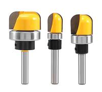 Katnetoly 3 Pezzi 1/4 di Pollice Gambo Ciotola e Vassoio Fresa, Ciotola e Vassoio Modello di Punte del Router con Cuscinetto a Sfera