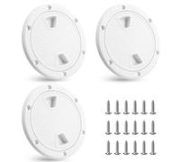 Katnetoly 3 Pezzi Boccaporto per Barca Bianca Circolare Antiscivolo Botola di Ispezione per Barca Staccabile da 4 Pollici con Parti per Barca A Vite