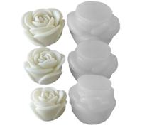 Katnetoly 3 Pezzi di Fiore Candela per Aromaterapia Stampo in Silicone Rosa Sapone Fatto A Mano per Aromaterapia Pietra di Espansione Stampo in Strumenti per la Creazione di Strumenti Facile da I
