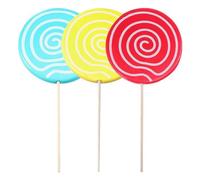 Katnetoly 3 Pezzi di Lecca-Lecca Simulato Modello di Lecca-Lecca Finto Ornamento di Caramelle Decorazione di Matrimonio Festival Festa Durevole Facile da Installare Facile da Usare, Rosso+Blu+Giallo