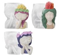 Katnetoly 3 Pezzi di Stampi per Vasi Fai da Te Fatti A Mano, Decorazioni Artigianali In Resina, Cemento, Candele