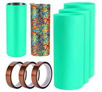 Katnetoly 3 Set di Bicchieri un Sublimazione con Fasce nel Silicone per Tazze da 20 Once Sottili e Dritte con Nastri di Trasferimento, Pressa