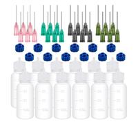 Katnetoly 30 Flaconi Applicatori di Colla Vuoti con Punta, Flaconi Contagocce Comprimibili In Plastica da 30 Ml, 14ga 16ga 18ga 20ga per Applicazioni di Colla