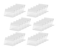 Katnetoly 30 Mini Espositore per Insegne Trasparente 7x4 cm Cartellino Nome In Acrilico A Forma di L Inclinato Orizzontale