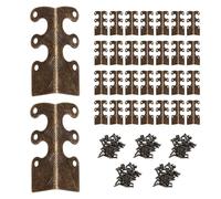 Katnetoly 30 Pezzi di Protezioni per Angoli, Protezioni per Angoli di Battiscopa, Protezioni per Angoli Base In Metallo Vintage, Angoli Base In