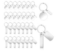 Katnetoly 30 Pezzi Grezzi per in Metallo Incisibili DIY, Grezzi per Stampaggio di Metalli per L'Incisione di Etichette Vuote in Acciaio Inossidabile