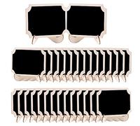 Katnetoly 30 Pezzi Mini Etichette per Alimenti per Cartelloni da Lavagna per Buffet di Feste, Piccoli Cartelli nel Legno per Lavagna (Tacca Rettangolare)