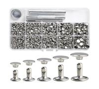 Katnetoly 340 Set Kit Rivetti in Pelle Rivetti Rivetti in Pelle Doppio Tessuto per Abbigliamento per Riparare Vestiti Scarpe Cinture Durevoli Facile Installazione Facile da Usare D