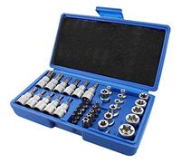 Katnetoly 34PZ Set di Prese Torx Set di Prese Quadrate Triple Set di Prese Torx Set di Punte un Set Femmina