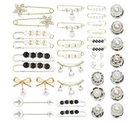 Katnetoly 36 Pezzi Spilla di Perle per Maglione Scialle Spilla, Spilla di Perle Finte, Decorazione della Vita per Le Donne, Spilla di Perle di Serraggio