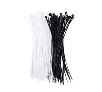 Katnetoly 3Mm X 150Mm Auto Wire Push Cable Zip Tie Organizer Bianco Nero 100 Pz