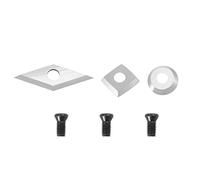 Katnetoly 3Pcs Inserti per Carburo Tungsteno Set per Utensili per Tornio Di Legno (Incl. 11Mm Quadrati con Raggio, 12 Mm Di, 28X10Mm Di Diamante con Punta Affilata), Forniti con